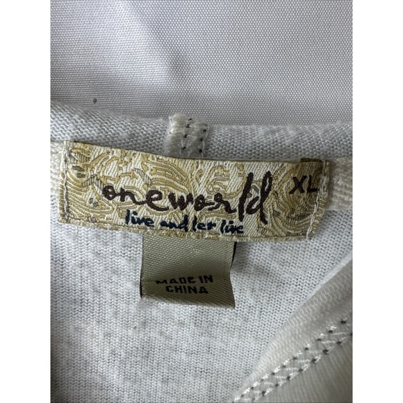 One World Live and Let Live Hoodie Womens XL Full Zip Embellished - Picture 3 of 5